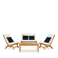 Safavieh Chaston 4-Piece Outdoor Living Set with Accent Pillows