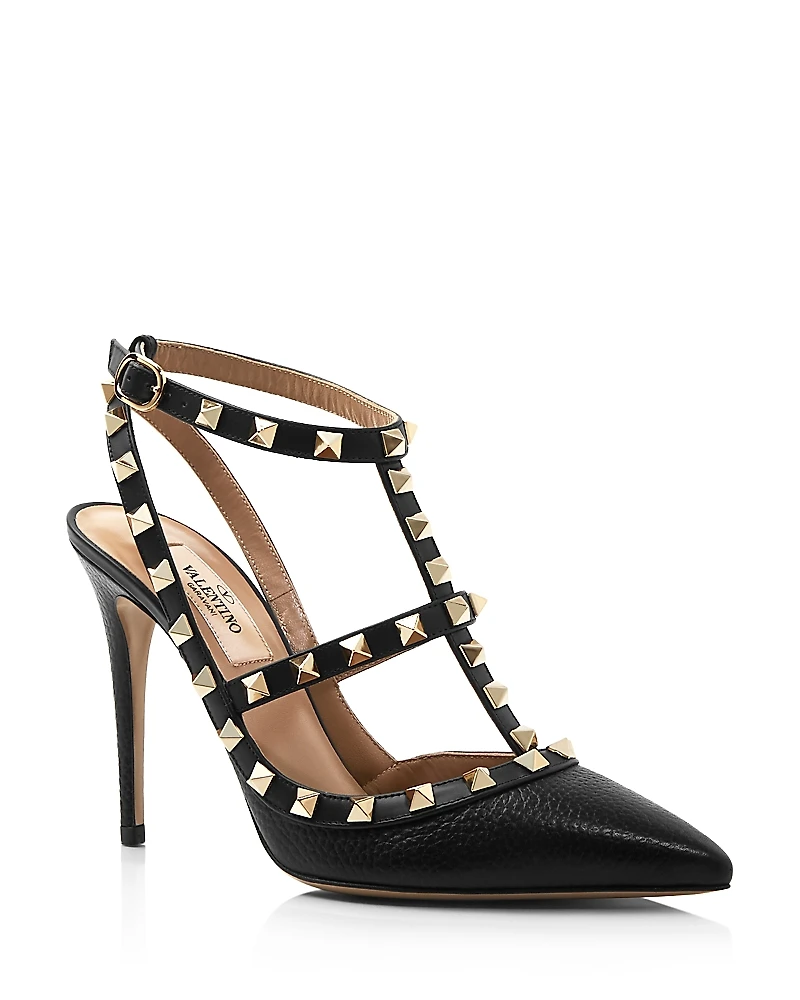 Valentino Garavani Women's Rockstud Cage Leather Pumps with Studs