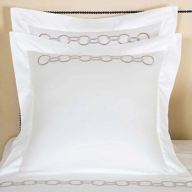 Frette Links Embroidery Euro Sham