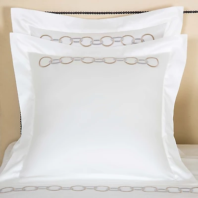 Frette Links Embroidery Euro Sham