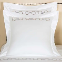 Frette Links Embroidery Euro Sham