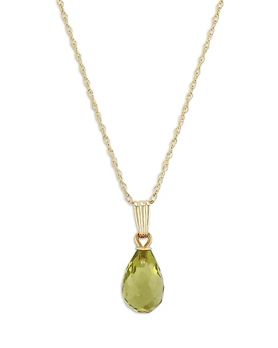 Bloomingdale's Fine Collection Peridot Briolette Pendant Necklace