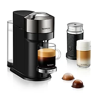 Nespresso Vertuo Next Deluxe by Breville with Aeroccino Milk Frother, Dark Chrome