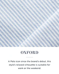 Classic Fit Long Sleeve Striped Cotton Oxford Button Down Shirt