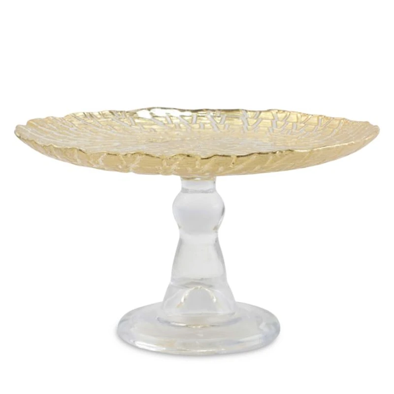 Rufolo Glass Gold Crocodile Small Cake Stand
