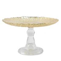 Vietri Rufolo Glass Gold Crocodile Small Cake Stand