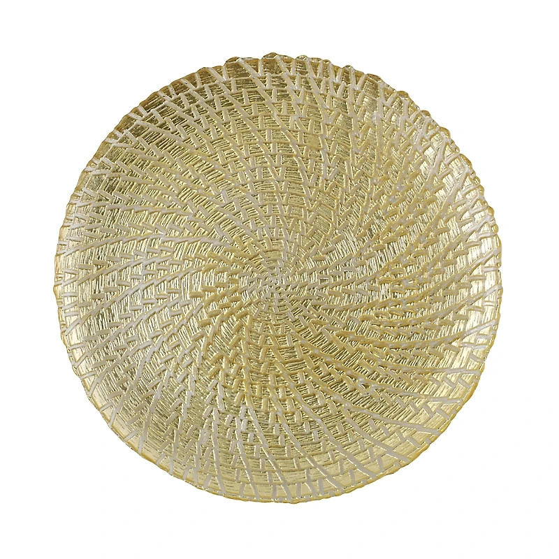 Vietri Rufolo Glass Gold Crocodile Service Plate/Charger
