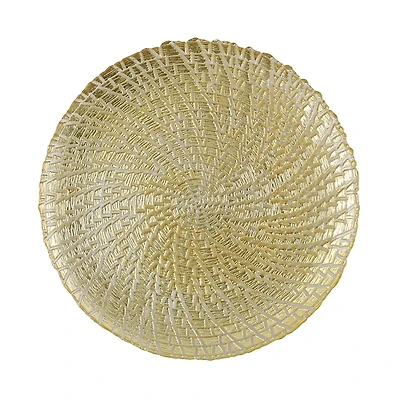 Vietri Rufolo Glass Gold Crocodile Service Plate/Charger