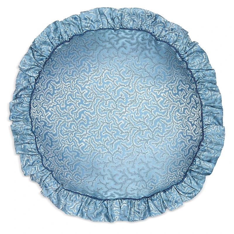 Gingerlily Coral Fern Round Decorative Pillow