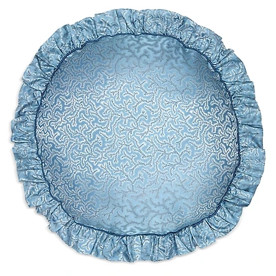 Gingerlily Coral Fern Round Decorative Pillow