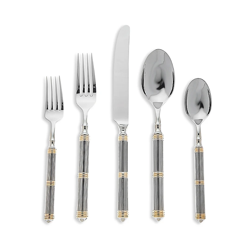 Ricci Argentieri Castello Gold 5 Piece Flatware Set