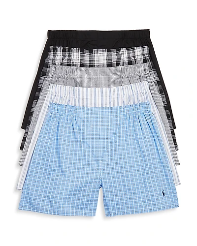 Polo Ralph Lauren Woven Boxers, Pack of 5