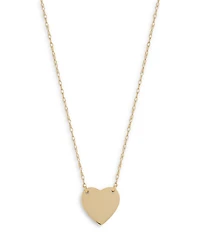 14K Yellow Gold Heart Pendant Necklace, 16-18"