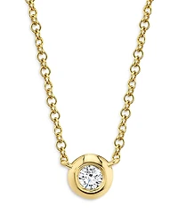 Moon & Meadow 14K Yellow Gold Bezel-Set Diamond Pendant Necklace, 18 - Exclusive