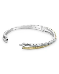 Sterling Silver & 18K Yellow Gold Caviar Lux Diamond Bangle Bracelet