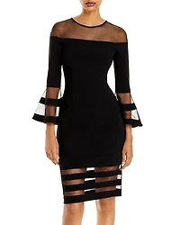 Bell-Sleeve Illusion Dress - Exclusive