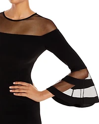 Bell-Sleeve Illusion Dress - Exclusive