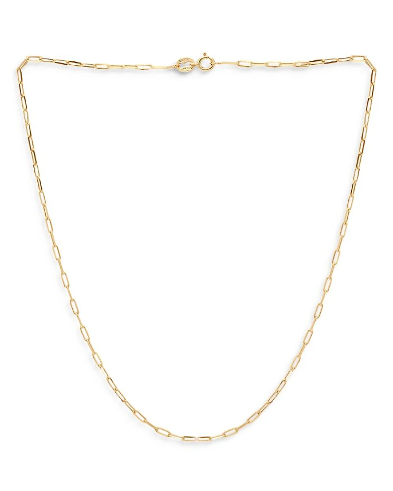 Sterling Paper Clip Necklace, 15.5" - Exclusive