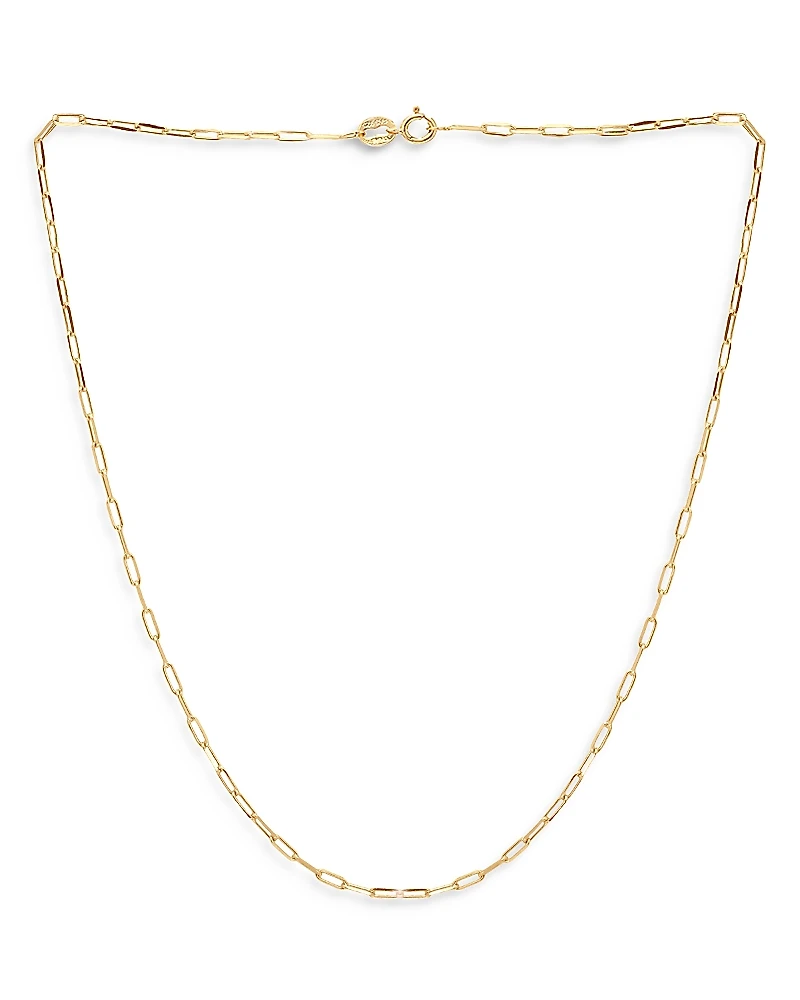 Aqua Sterling Paper Clip Necklace, 15.5 - Exclusive