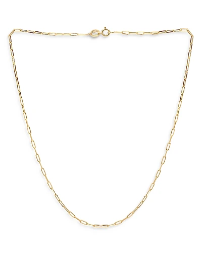 Aqua Sterling Paper Clip Necklace, 15.5 - Exclusive