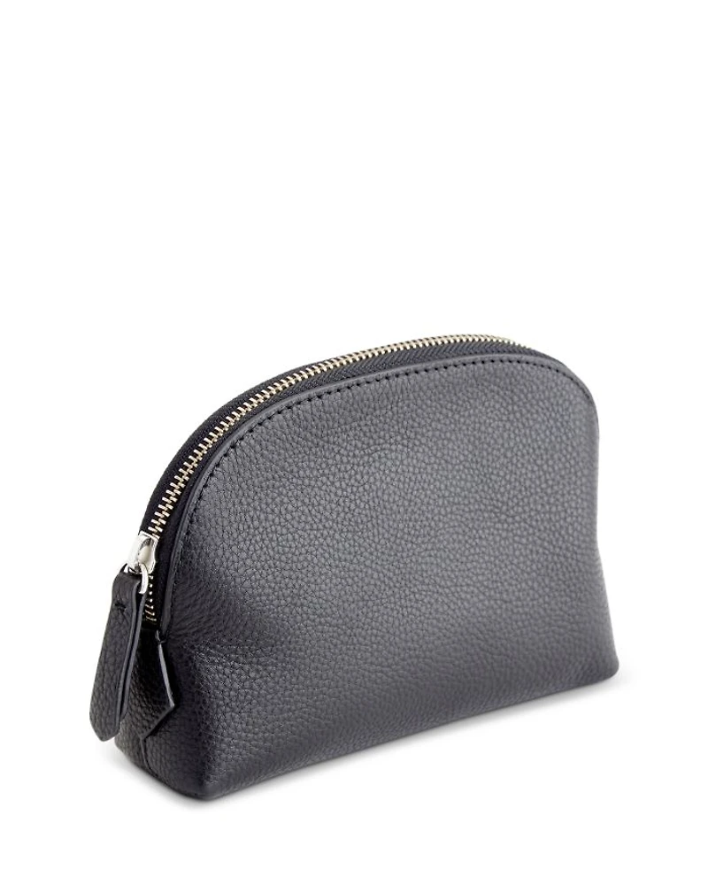 Pebbled Leather Compact Cosmetic Case