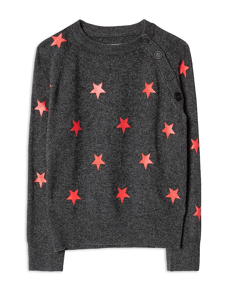 Zadig & Voltaire Girls' Ava Star Sweater - Little Kid, Big Kid