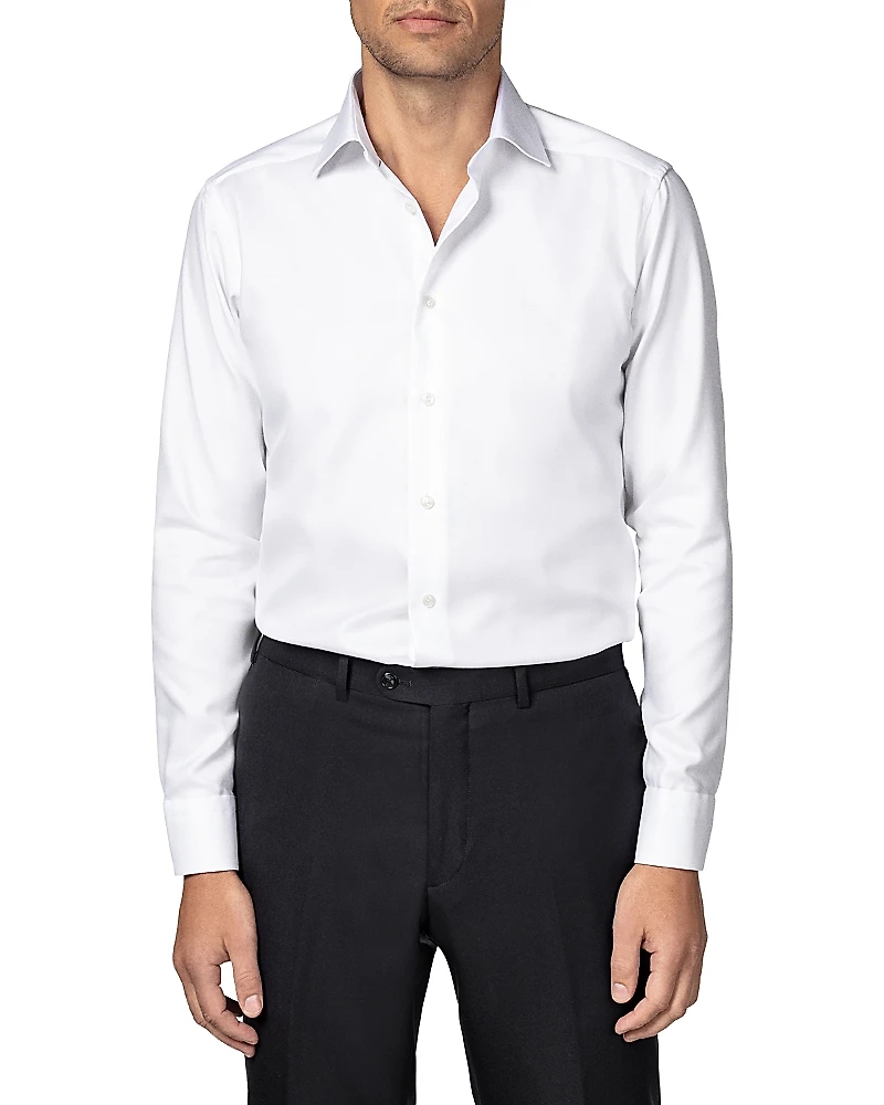 Eton Contemporary Fit Diagonal Weave Shirt