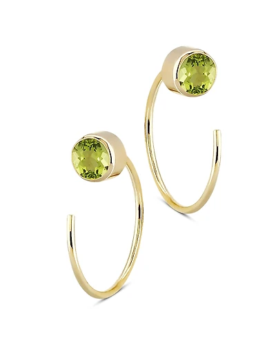 Bloomingdale's Fine Collection Peridot Stud and Front Back Hoop Earrings
