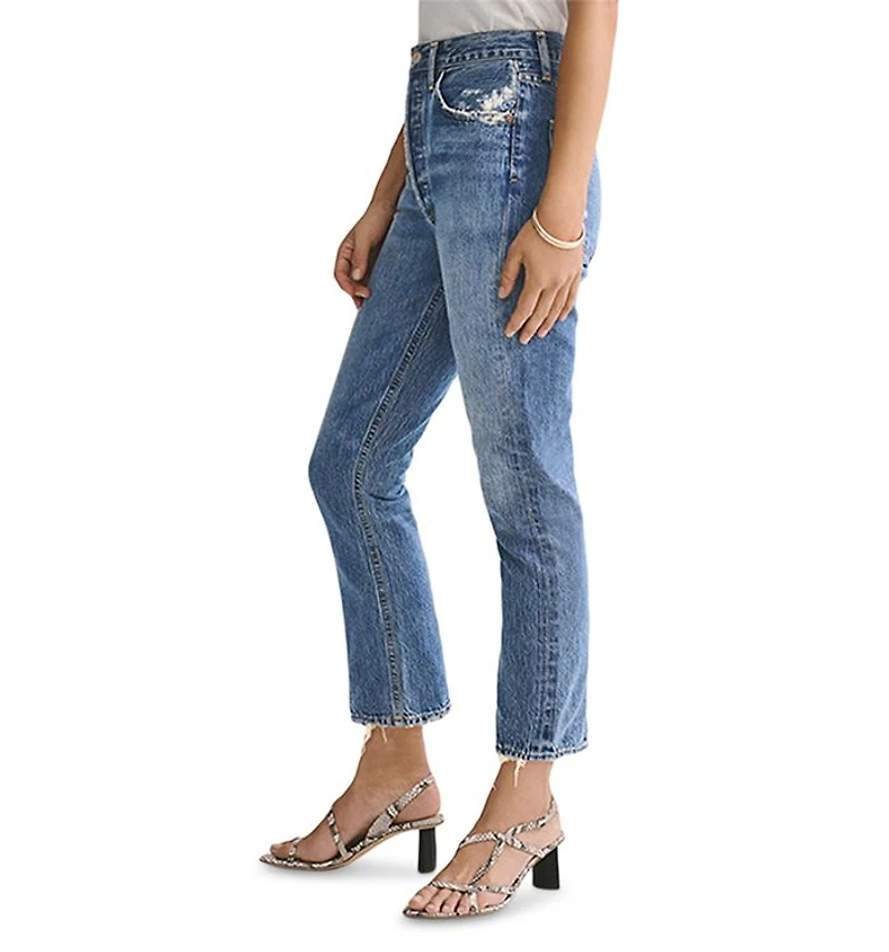 Riley High Rise Cropped Straight Jeans Frequency