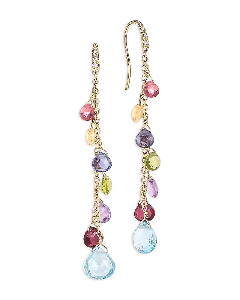 Marco Bicego 18K Yellow Gold Paradise Mixed Gemstone Drop Earrings