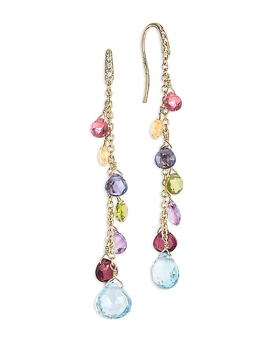 Marco Bicego 18K Yellow Gold Paradise Mixed Gemstone Drop Earrings