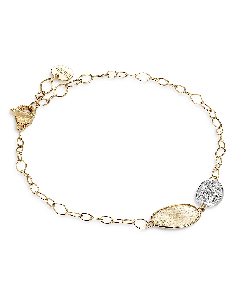 Marco Bicego 18K Yellow & White Gold Lunaria Diamond Station Bracelet