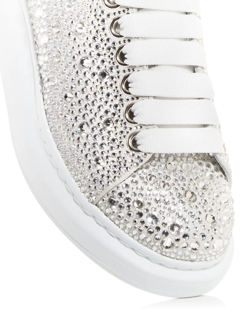 Women's Oversized Crystal Low Top Sneakers