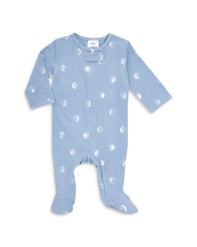 Unisex Moon Print Comfort Zip Front Footie - Baby