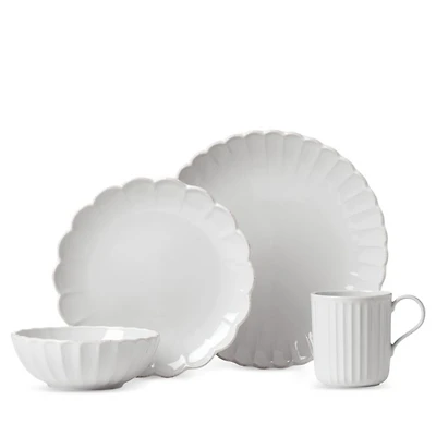French Perle Scallop 4 Piece Place Setting