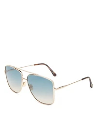 Reggie Brow Bar Aviator Sunglasses, 61mm