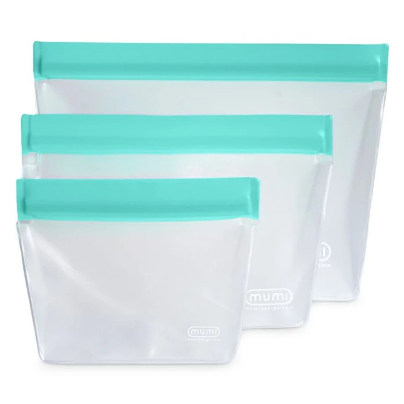 Reusable Zip Up Bags, Set of 3