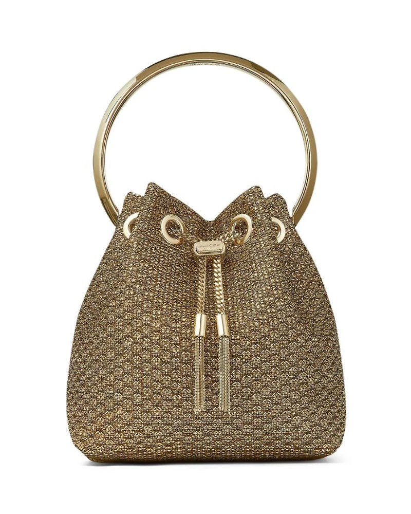 Bon Ring Handle Metallic Bucket Bag