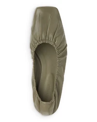Ione Soft Ruched Square Toe Flats