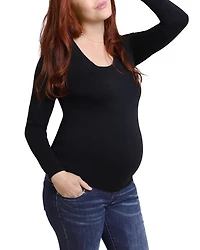 Maternity Long Sleeve Scoop Neck Tee