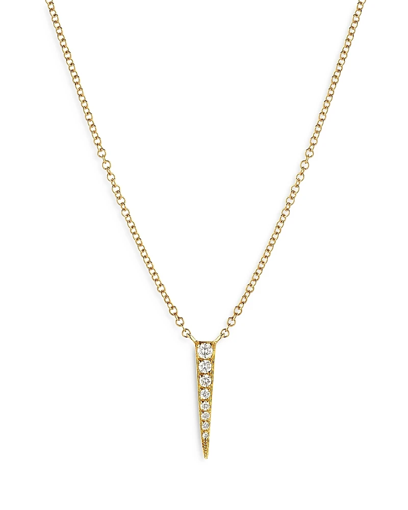 Zoe Lev 14K Yellow Gold Diamond Dagger Pendant Necklace, 18