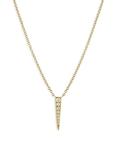 Zoe Lev 14K Yellow Gold Diamond Dagger Pendant Necklace, 18