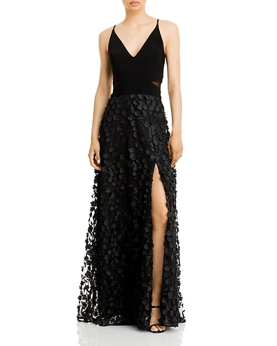 Floral Applique Gown - Exclusive