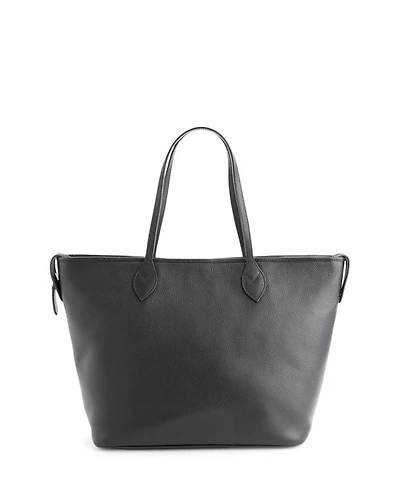 Pebble Grain Leather Wide Tote