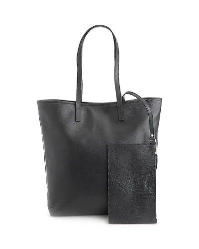 Royce New York Pebble Grain Leather Tall Tote