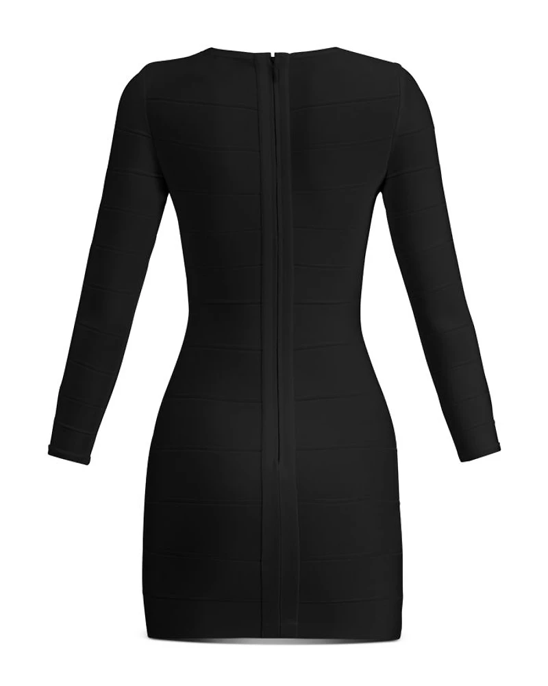 Long-Sleeve Mini Sheath Dress
