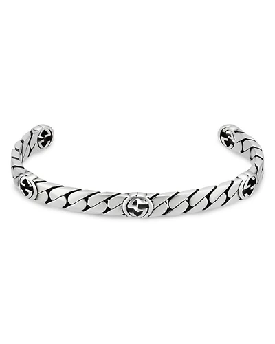 Sterling Silver Interlocking G Cuff Bangle Bracelet