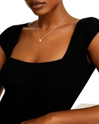 14K Yellow Gold Diamond Heart Pendant Necklace, 18