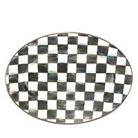 Courtly Check Enamel Oval Platter, Medium