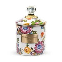 Flower Market Small Canister, White